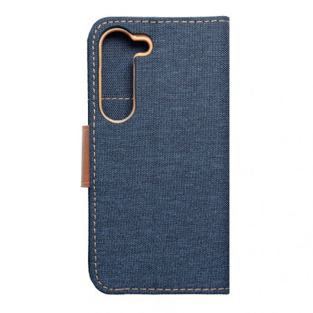 Samsung Galaxy S23 5G Portefeuilles Canvas Book Bleu marine