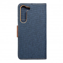 Samsung Galaxy S23 Plus 5G Portefeuilles Canvas Book Bleu marine