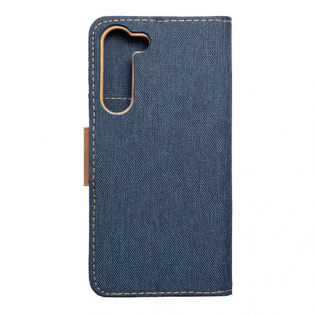 Samsung Galaxy S23 Plus 5G Portefeuilles Canvas Book Bleu marine