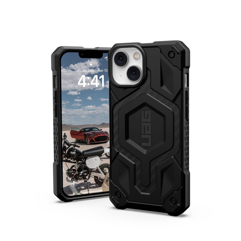 Apple iPhone 14 Plus Coque Urban Armor Gear Monarch Étui haut de gamme  MagSAFE  Fibre de carbone