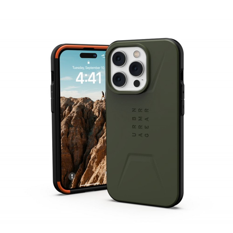 Apple iPhone 14 Pro Max Coque Urban Armor Gear Civilian Étui haut de gamme  MagSAFE  Olive