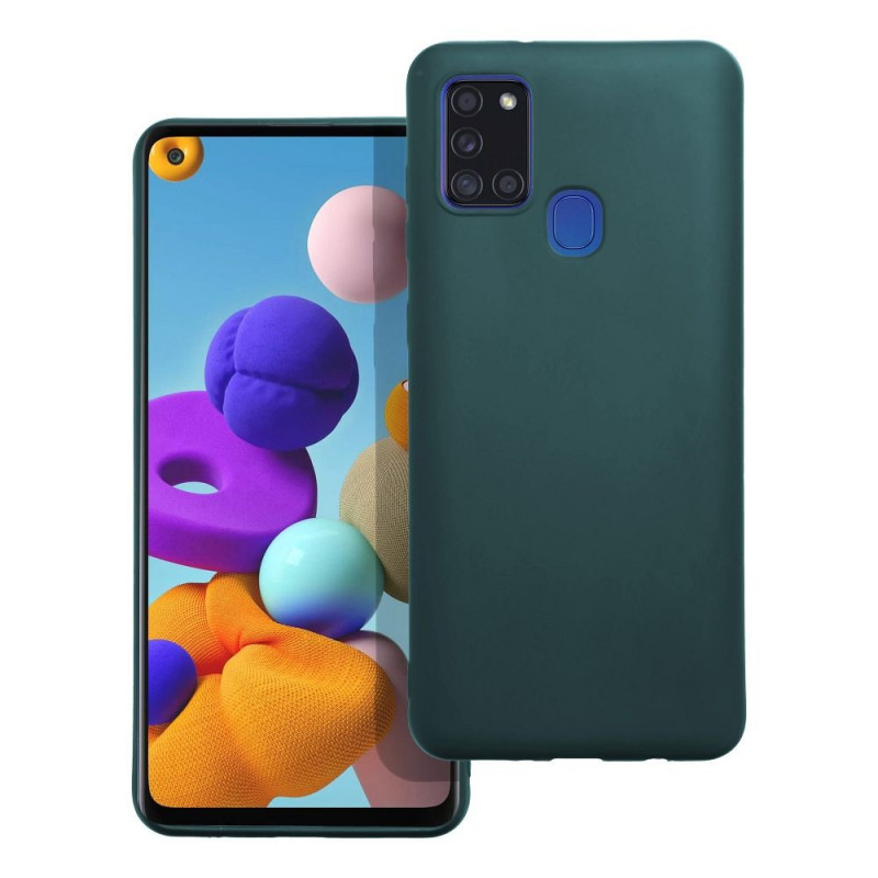 Samsung Galaxy A21s Coque MATT Vert foncé