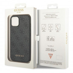 Apple iPhone 14 Plus Coque Guess 4G Gold Logo Élégant  Gris