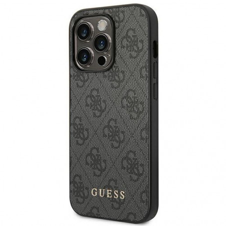 Apple iPhone 14 Pro Coque Guess 4G Gold Logo Élégant  Gris