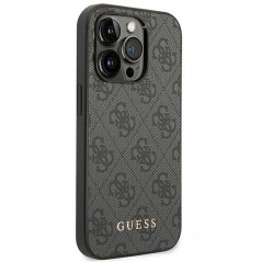 Apple iPhone 14 Pro Coque Guess 4G Gold Logo Élégant  Gris
