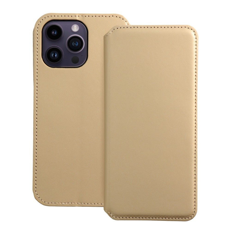 Apple iPhone 14 Pro Max Portefeuilles Dual Pocket book Or