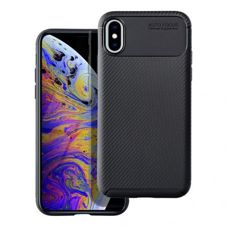 Apple iPhone X Coque Carbon premium Élégant  Noir
