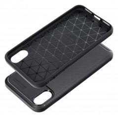 Apple iPhone X Coque Carbon premium Élégant  Noir