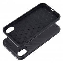 Apple iPhone XR Coque Carbon premium Élégant  Noir