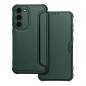 Samsung Galaxy S23 Plus 5G Portefeuilles Razor Book Fibre de carbone, Modèle de carbone  Vert foncé