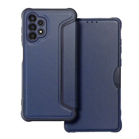 Samsung Galaxy A32 LTE Portefeuilles Razor Book Fibre de carbone, Modèle de carbone  Bleu