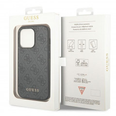 Apple iPhone 14 Pro Max Coque Guess 4G Gold Logo Élégant  Gris