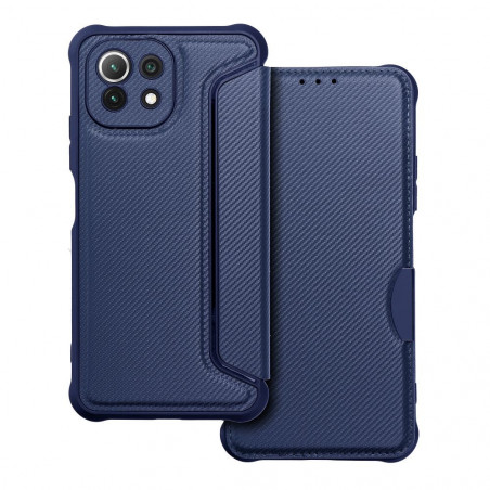 XIAOMI Mi 11 Lite 5G Portefeuilles Razor Book Fibre de carbone, Modèle de carbone  Bleu