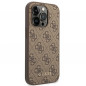 Apple iPhone 14 Pro Max Coque Guess 4G Gold Logo Élégant  Brun