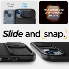 Apple iPhone 14 Plus Coque Spigen Optik Armor Noir