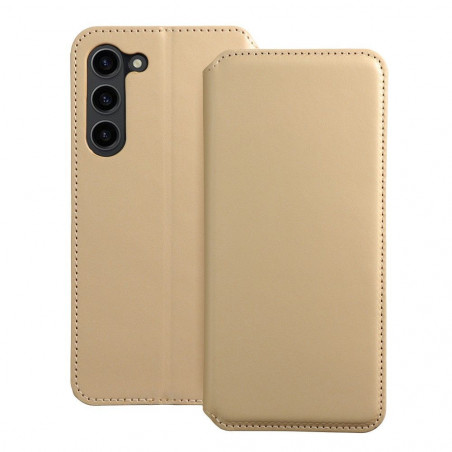 Samsung Galaxy S23 5G Portefeuilles Dual Pocket book Or