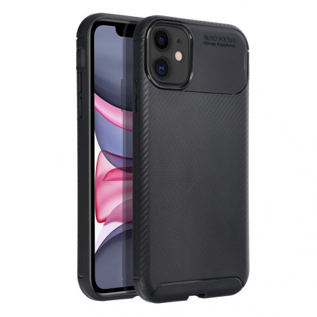 Apple iPhone 11 Coque Carbon premium Élégant  Noir