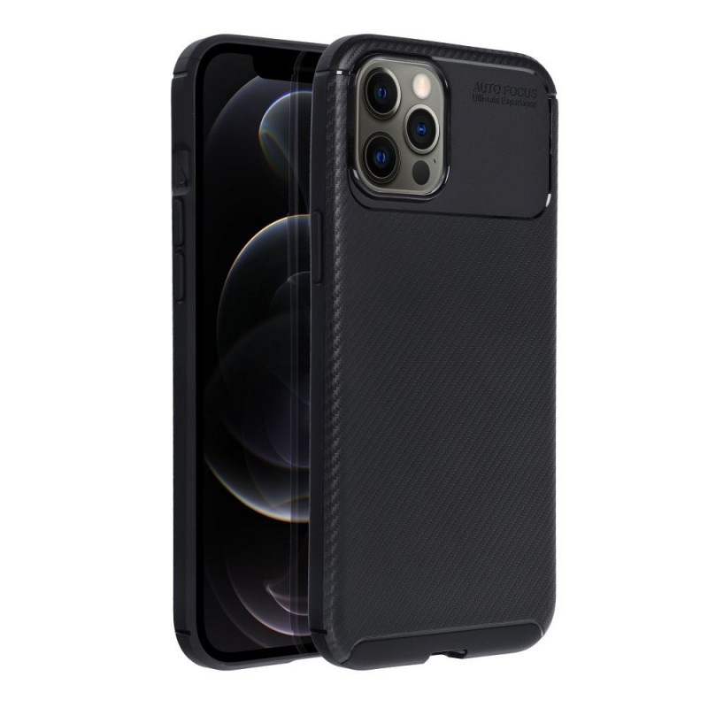 Apple iPhone 12 Pro Max Coque Carbon premium Élégant  Noir