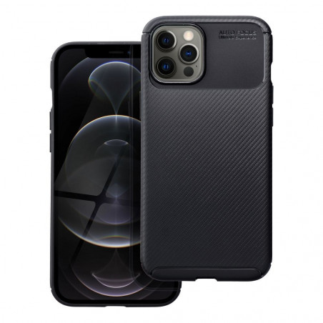 Apple iPhone 12 Pro Max Coque Carbon premium Élégant  Noir