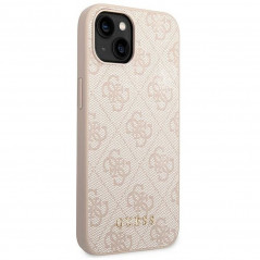 Apple iPhone 14 Plus Coque Guess 4G Gold Logo Élégant  Rose