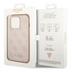 Apple iPhone 14 Pro Coque Guess 4G Gold Logo Élégant  Rose