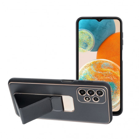Samsung Galaxy A23 5G Coque LEATHER Case Kickstand Noir