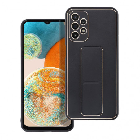 Samsung Galaxy A23 5G Coque LEATHER Case Kickstand Noir