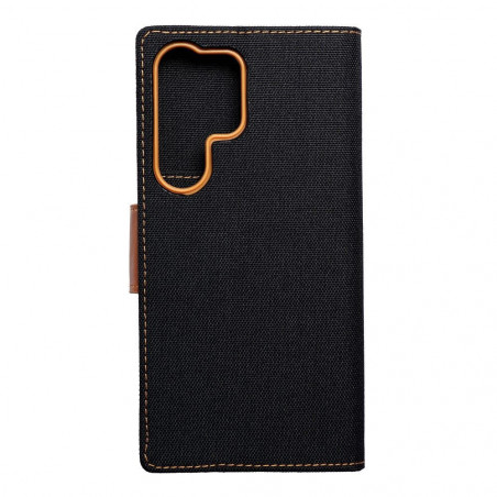 Samsung Galaxy S23 Ultra 5G Portefeuilles Canvas Book Noir