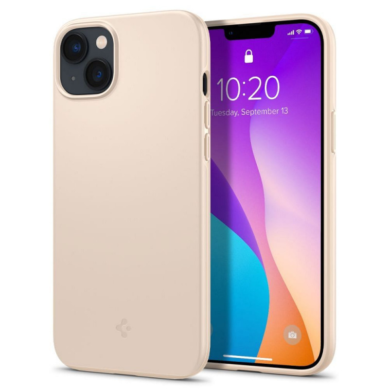 Apple iPhone 14 Coque Spigen Thin Fit Sable beige