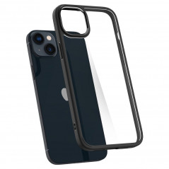 Apple iPhone 14 Coque Spigen Ultra Hybrid Clair comme du cristal  Noir mat
