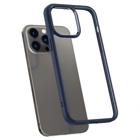 Apple iPhone 14 Pro Coque Spigen Ultra Hybrid Clair comme du cristal  Bleu marine