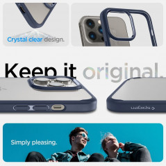 Apple iPhone 14 Pro Coque Spigen Ultra Hybrid Clair comme du cristal  Bleu marine