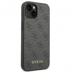 Apple iPhone 14 Coque Guess 4G Gold Logo Élégant  Gris