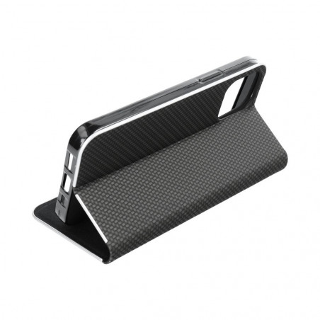 XIAOMI Redmi Note 12 4G Portefeuilles LUNA Book Carbon Fibre de carbone, Élégant  Noir