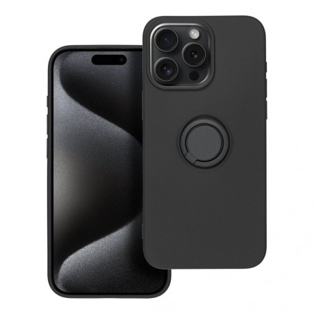Apple iPhone 15 Pro Max Coque Silicone ring Noir