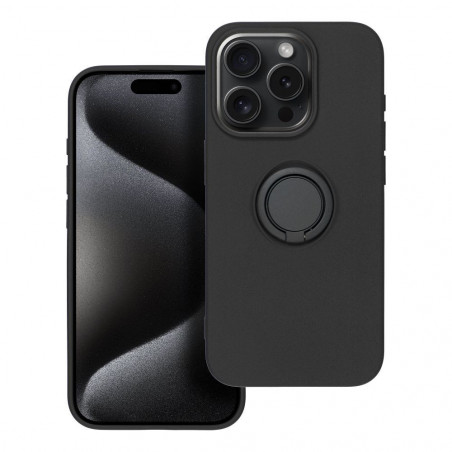 Apple iPhone 15 Pro Coque Silicone ring Noir