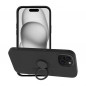 Apple iPhone 15 Coque Silicone ring Noir