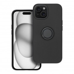 Apple iPhone 15 Coque Silicone ring Noir
