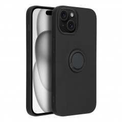 Apple iPhone 15 Coque Silicone ring Noir
