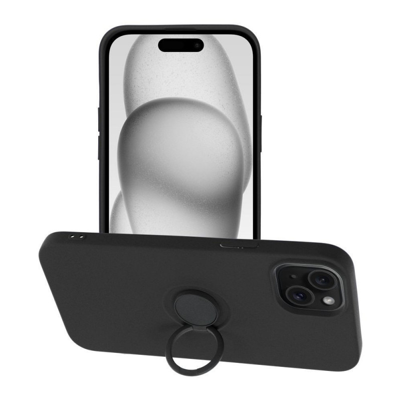 Apple iPhone 15 Plus Coque Silicone ring Noir