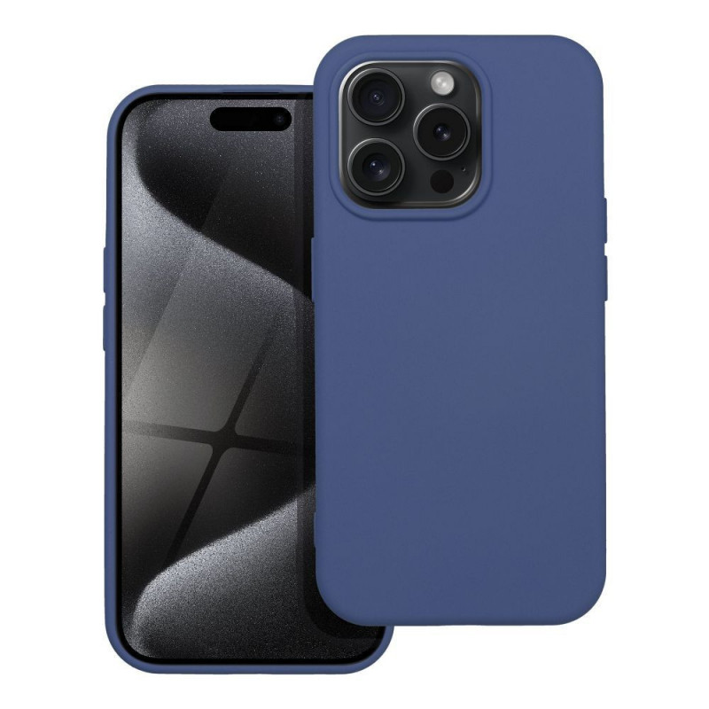 Apple iPhone 15 Pro Coque Silicone Élégant  Bleu