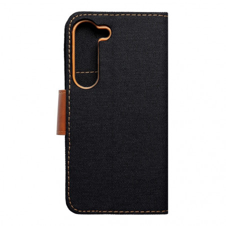 Samsung Galaxy S23 5G Portefeuilles Canvas Book Noir