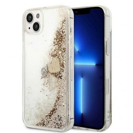 Apple iPhone 14 Plus Coque Guess Liquide Glitter Charms Élégant  Or