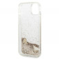 Apple iPhone 14 Plus Coque Guess Liquide Glitter Charms Élégant  Or