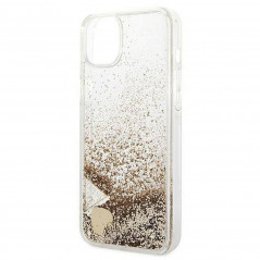 Apple iPhone 14 Plus Coque Guess Liquide Glitter Charms Élégant  Or