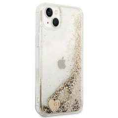 Apple iPhone 14 Plus Coque Guess Liquide Glitter Charms Élégant  Or