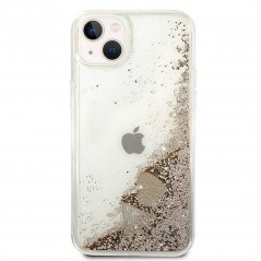 Apple iPhone 14 Plus Coque Guess Liquide Glitter Charms Élégant  Or