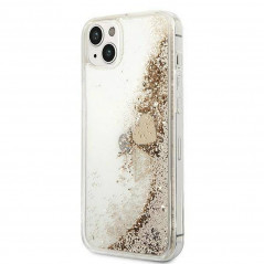 Apple iPhone 14 Plus Coque Guess Liquide Glitter Charms Élégant  Or