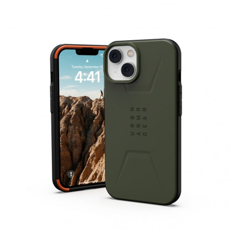 Apple iPhone 13 Coque Urban Armor Gear Civilian Étui haut de gamme  MagSAFE  Olive