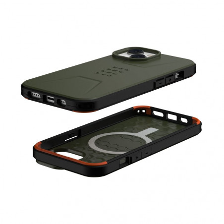 Apple iPhone 13 Coque Urban Armor Gear Civilian Étui haut de gamme  MagSAFE  Olive
